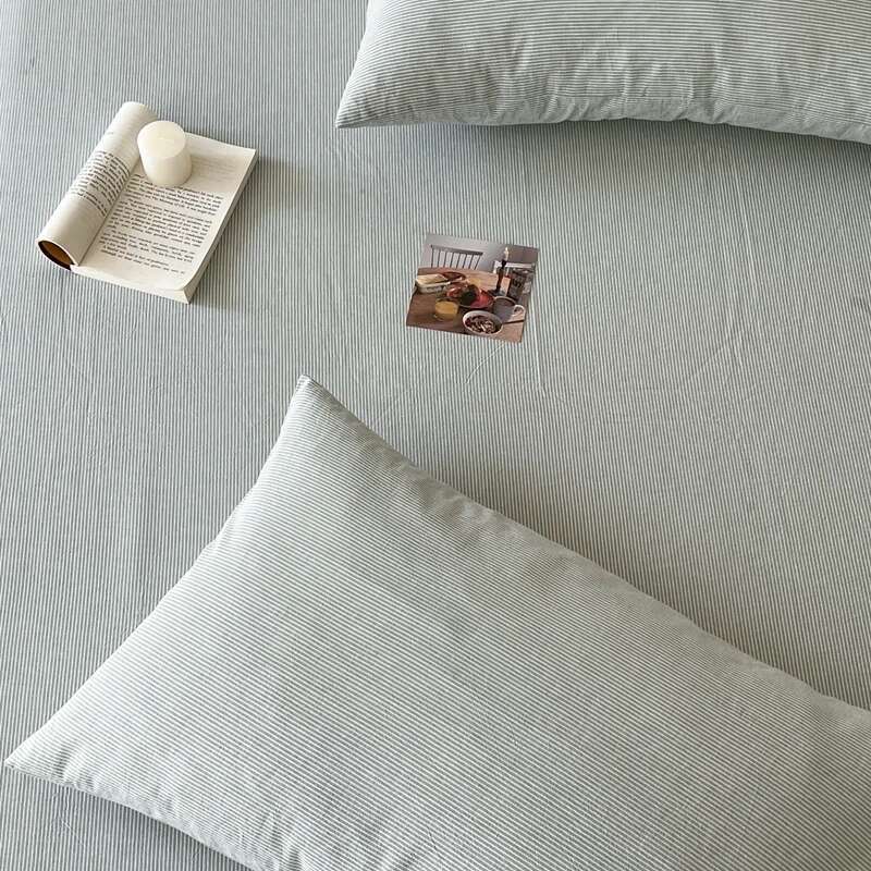 Solstice 100% Cotton Pillowcase Set - 2pcs Stripe 48x74cm, Skin-Friendly Funda Almohada Cushion Cover
