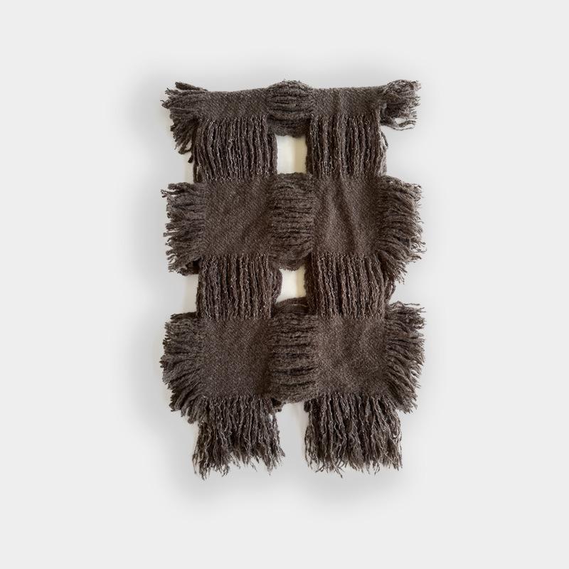 Vintage Hollow Wool Blend Matching Scarf Knitted Scarves for women neck choker winter warm long scarf with tassels