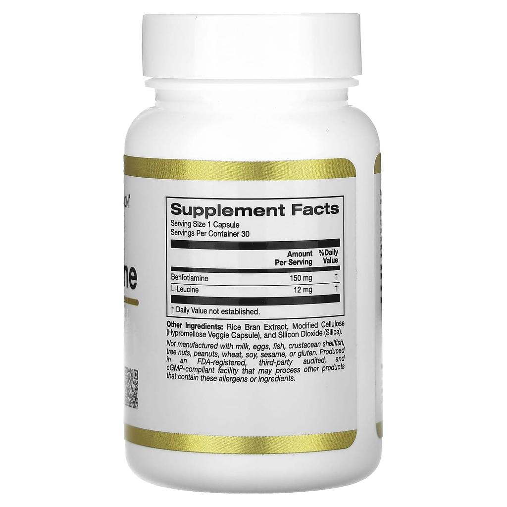 Benfotiamine with L-Leucine, 150Mg, 30 Veggie Caps