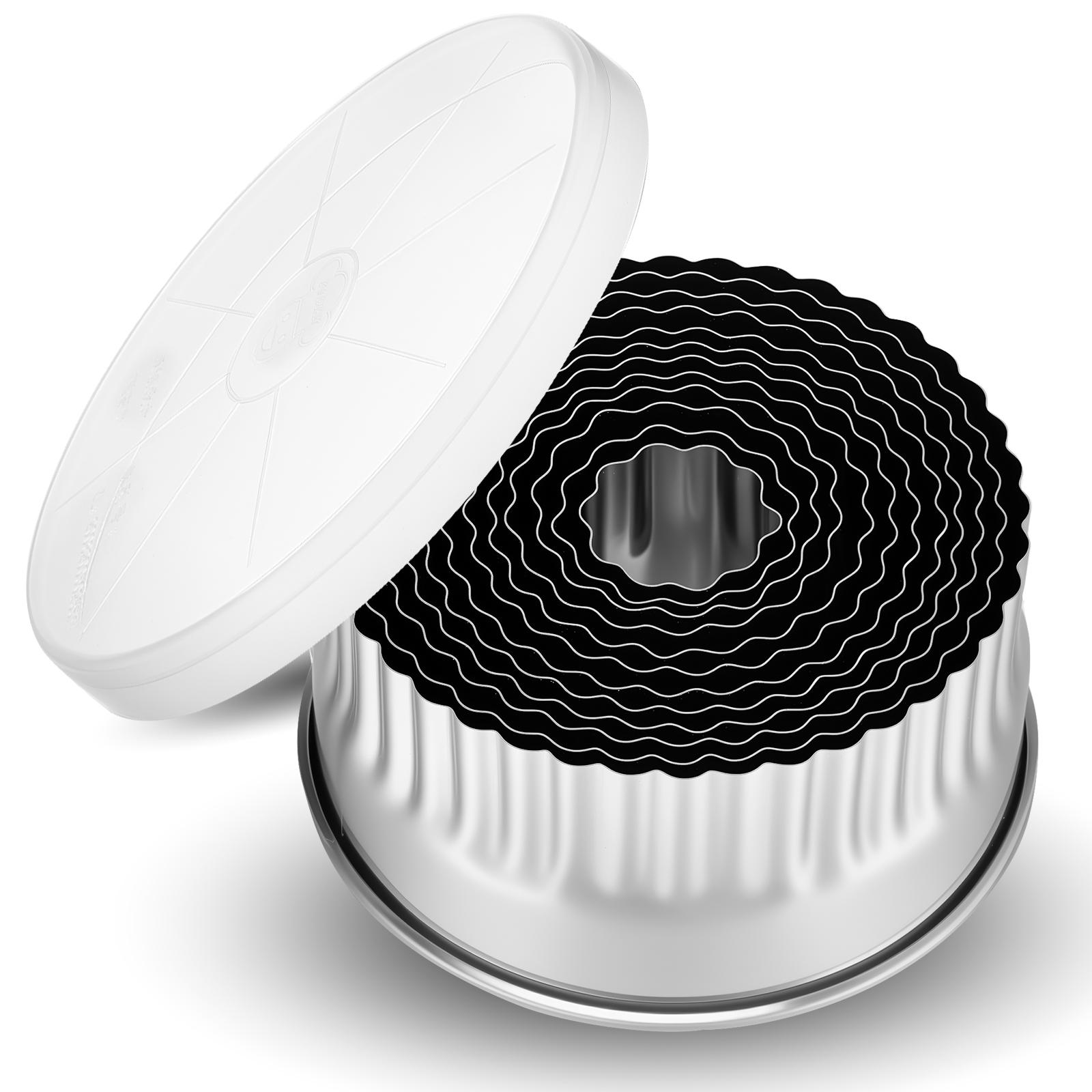 

Stainless Steel Round Cookie Cutter 12 Sizes Curved Edge Donut Cutter Ring Mousse Cake Decoration Baking Mold Kitchen Utensils