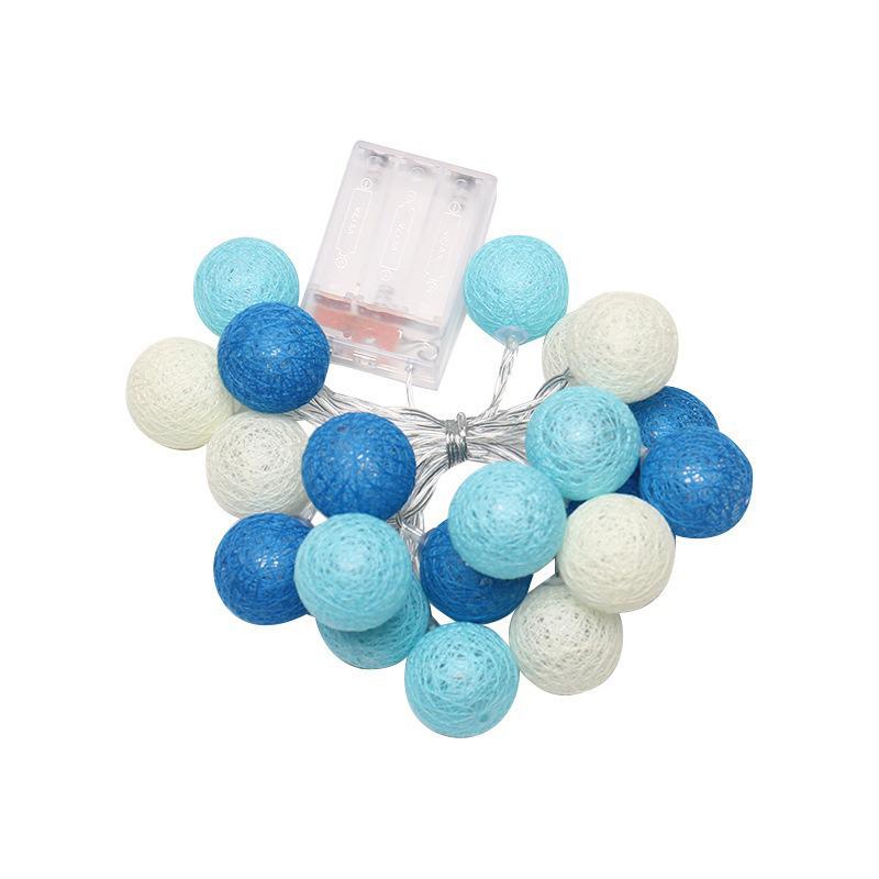 LED Cotton Ball Holiday String Lights with Battery Box for Decorations