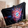 Personalisierte Fleece-Decke FC Bayern München Mit Fußball-Logo, Individueller Name Text Weich Warm Home Überwurfdecke