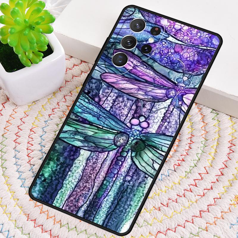 Luxury Dragonfly Silicone Phone Case For Samsung Galaxy note 10 pro S26 S25 S24 S23 S22 S21 Plus S25Ultra Capa Cover