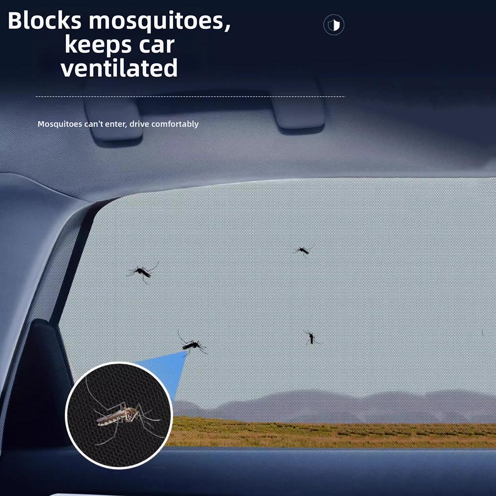 Car Window Shades,2 In 1 Mosquitoes Net Sunshade,Blocks 98% Uv Rays & Sun Glares,Breathable Mesh Sun Shades,Travel Accessory