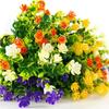 Artificial Flowers Seven Cross Milan Eucalyptus Camellia Office UV Fake Flowers Plastic Bouquet Wedding Home Decoration