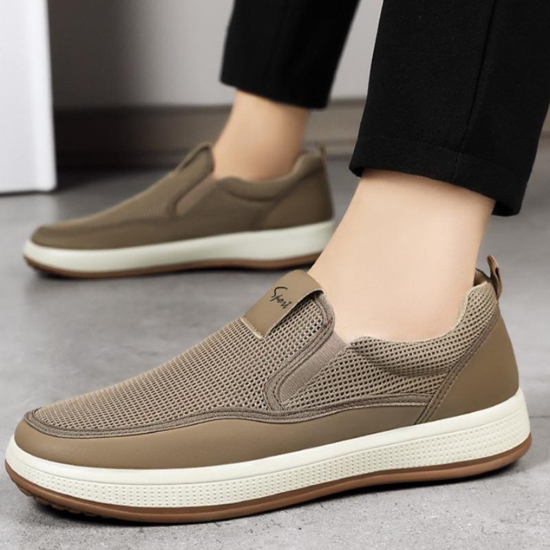Fashion Men's Canvas Shoes Breathable Mesh Shoes Comfortable Casual Sneakers for Men Non Slip Vulcanized Shoes Classics Slip-On Loafers