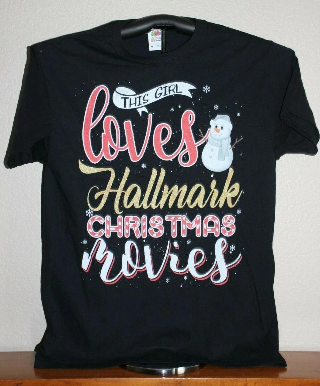 

THIS GIRL LOVES CHRISTMAS MOVIES T-Shirt, Medium in Black 4XL