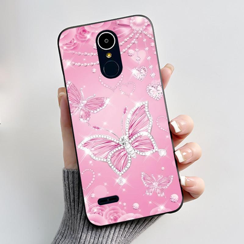 Hülle Für LG K8 2017/LG K8 2018/LG K9 2018 Weiches Silikon Schwarzes Gehäuse Für LG K10 2016/LG K10 2017 Hülle Niedliche Blume Cartoon Hülle