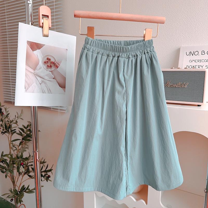 Girls' Summer Flutter Sleeve Top & Wide-Leg Pants Set - New Fashion Design (AXA736)