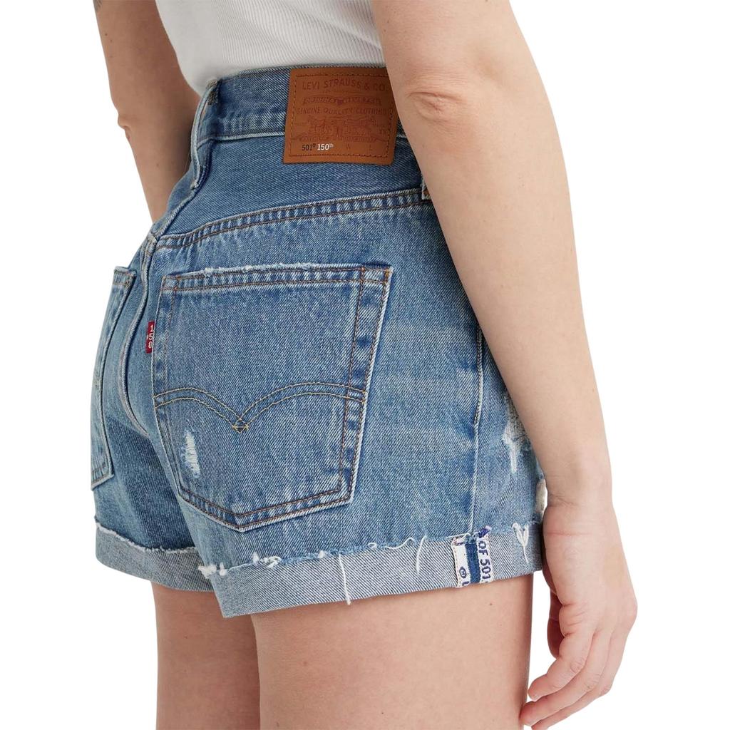Levis Womens/Ladies 501 Selvedge High Rise Casual Shorts
