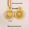 Ancient Gold Sand Eight-Treasure Compass Blessing Necklace - Chinese Retro Copper Alloy Jewelry