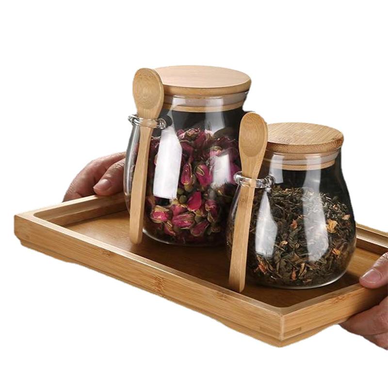 Hermetic Containers For Food Storage Pots Glass Jar With Lid Sealed Container Sugar And Tea Cans Airtight Kitchen Coffee Jars