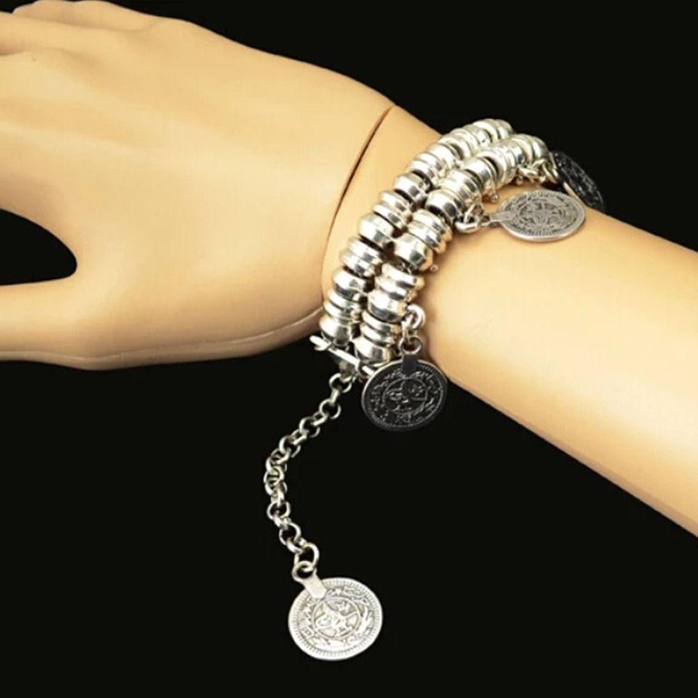 Afghan Style Vintage Bracelet Silvery Color Ethnic Bracelets Turkish Bracelet  Festival Accessory
