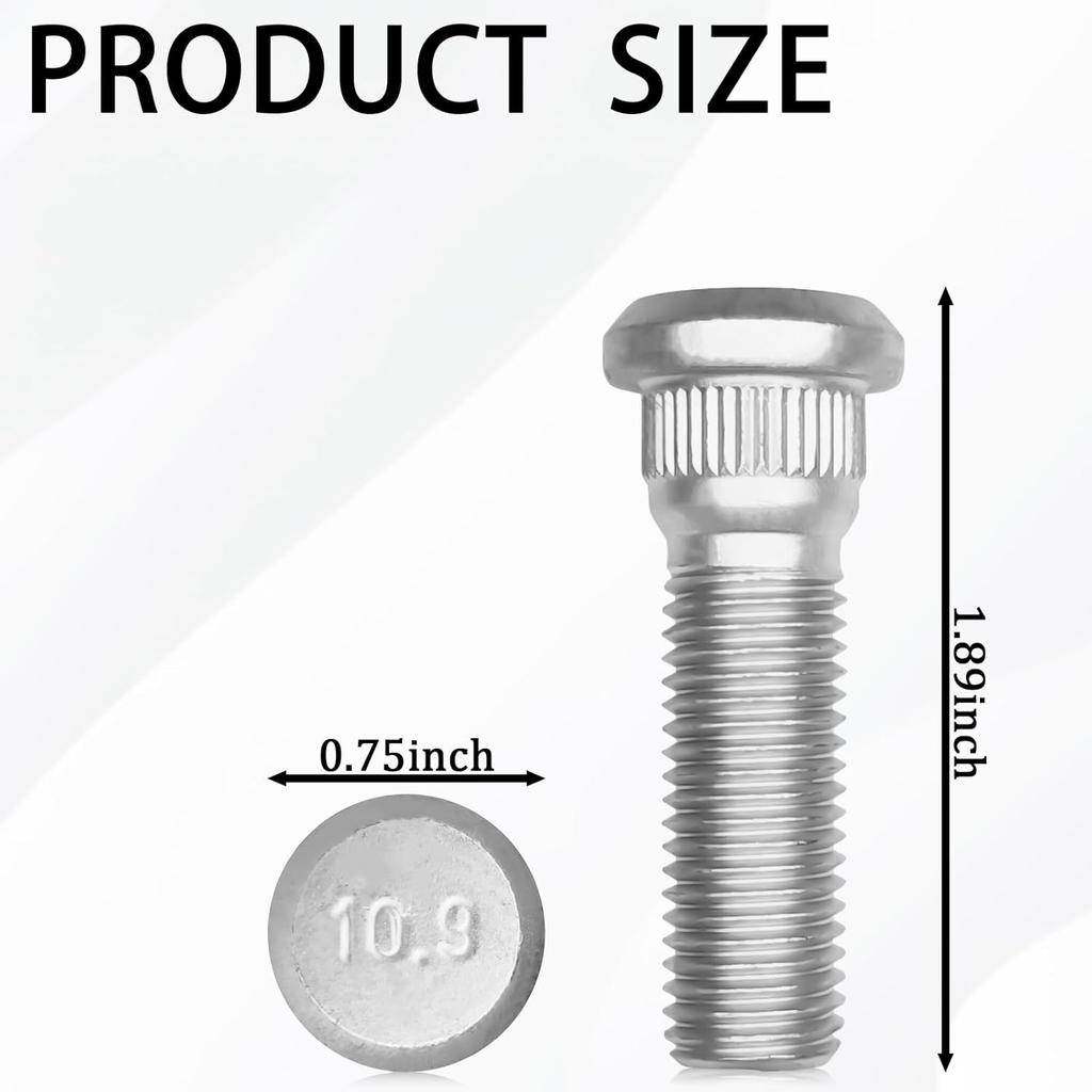 Msyuusr 5PCS Wheel Studs, Replacement Parts OEM#610-266 90942-02049, 49mm Long & M12x1.5 Steel Lug Bolts, Car Accessories Wheel Hub Screws Compatible