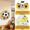 Soccer Ball Themed Decorative Hanging Sign with Floral Accents and Ribbon for Party Celebration Indoor Outdoor Use