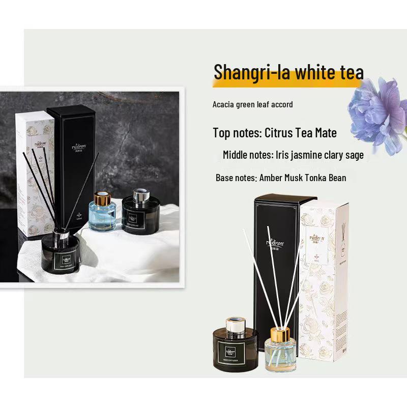 Ritian Flameless Aromatherapy Diffuser with Rattan Sticks - Long-Lasting Freesia Fragrance Essential Oil Air Freshener 50ml