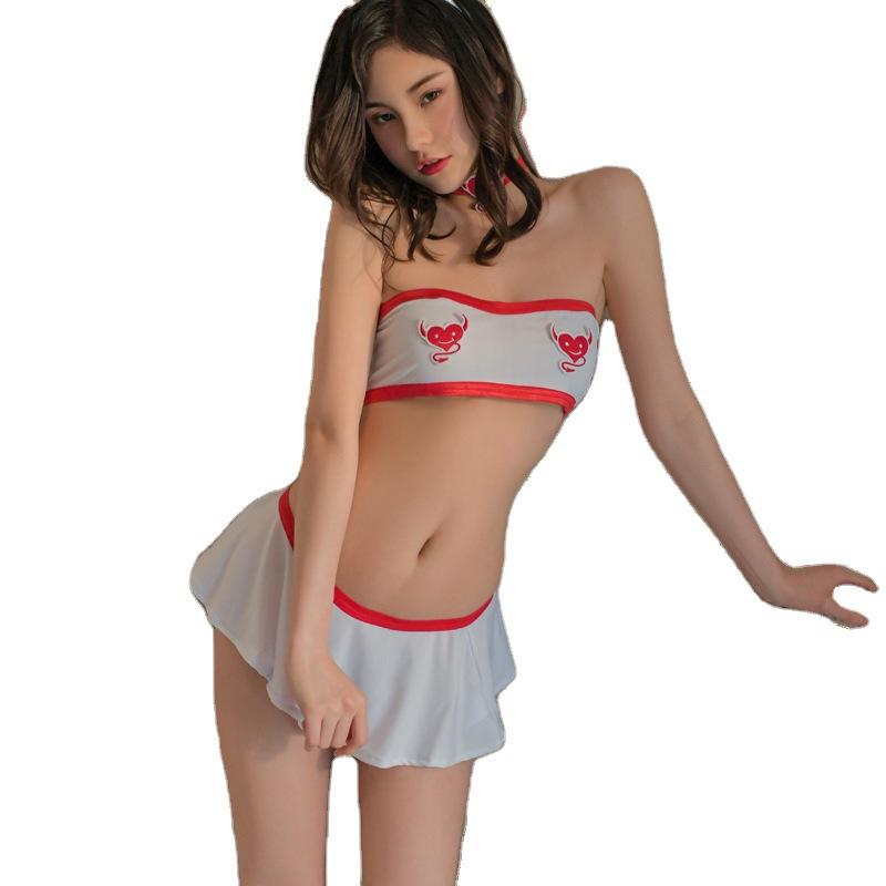 Sexy Lingerie Chest Wrap Sweetheart Nurse Sister Uniform Seduction Cosplay Split Nurse Suit