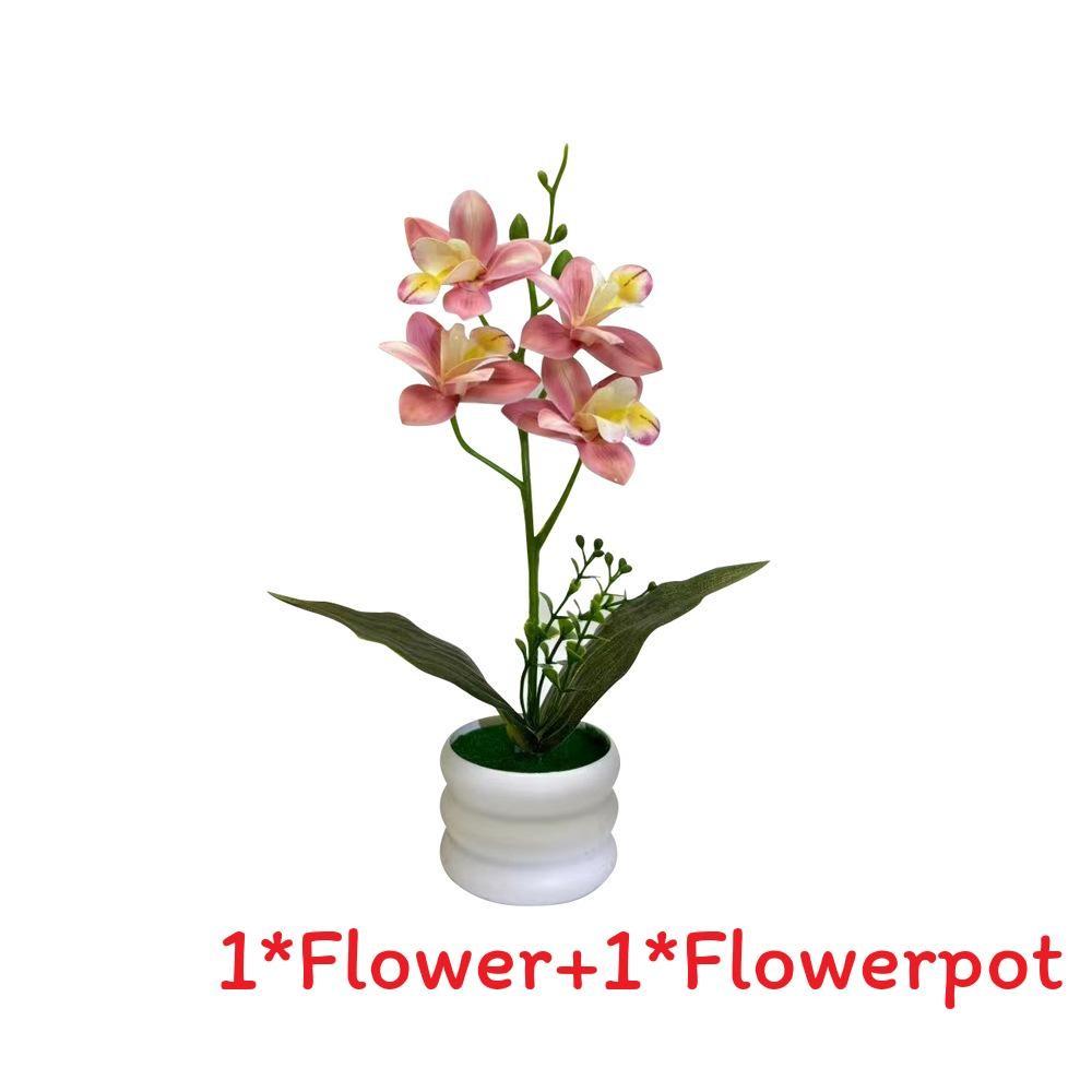

Faberi Cymbidium Rolfe Artificial Plant Flowers Bonsai For Prop Photography Pink