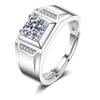 New Silver-plated Men's Domineering Ring Fashionable One-carat Diamond Ring Men's Ring