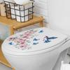 Watercolor Flower Bird Toilet Bathroom Toilet with Home Beautification Stickers Self-adhesive