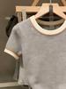Women's Knitted Short-Sleeve Slimming Sweater: 2026 Spring/Summer Fashion Round Neck