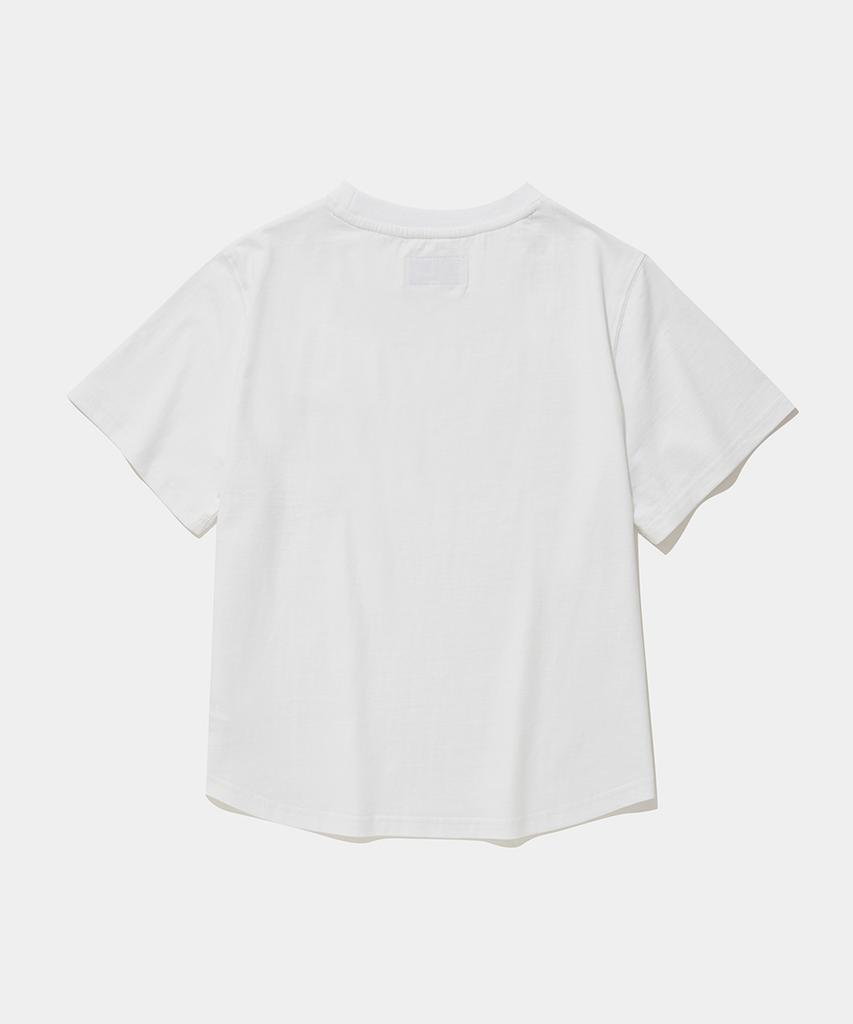 COLUMBIA UNIVERSITY Uni Women Curved Slim-Fit S/S T-Shirts_White