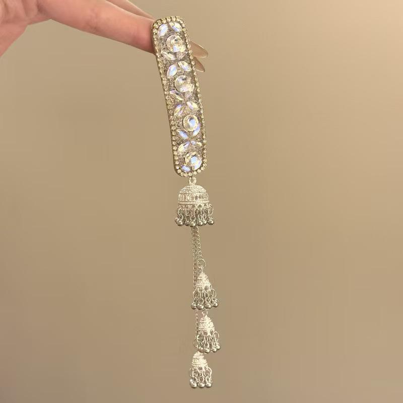 Barrette à cheveux à pampille papillon violet classique Élégant bandeau de cheveux de style ethnique Coiffe Rétro Style chinois Pince latérale Fête