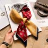 Women's French Retro Silk Cashew Scarf: Versatile Square Ribbon Headscarf