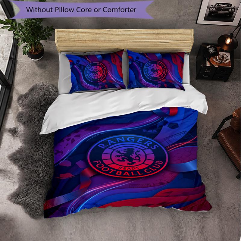 Biancheria da letto a tema Rangers FC Set 3 Pezzi Copripiumino Biancheria da letto Decorativa Per Stanza Adolescenti Decorazione Casa