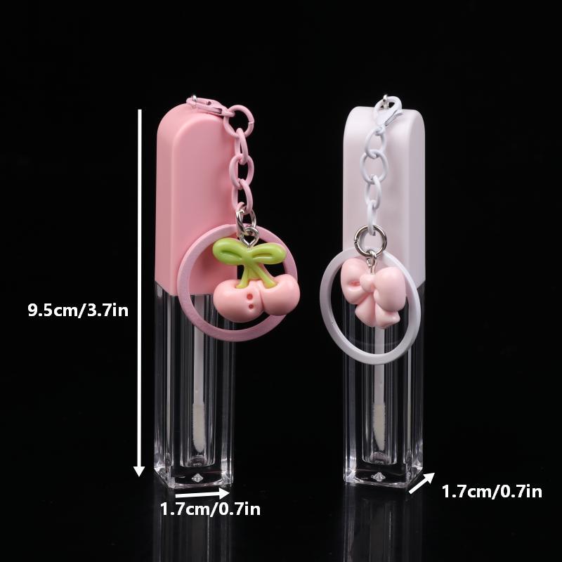 Lippengloss-Flasche mit Schlüsselanhänger, Farbverlauf, Leere Lippenstift-Gloss-Hülse, Nachfüllbarer Flüssigkeitsbehälter, Flasche, Lippenstift-Probenflasche