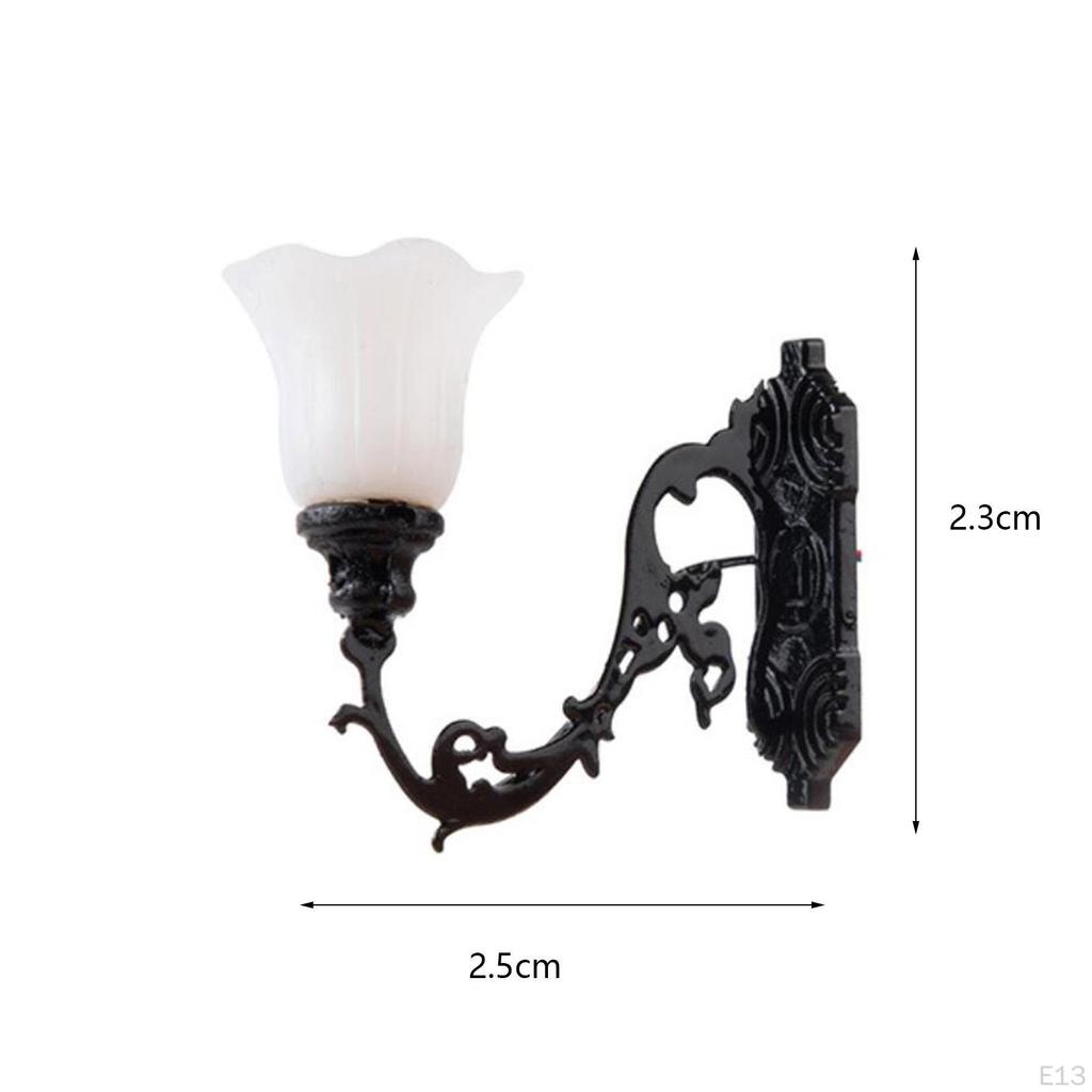 2 Pieces Miniature Street Lights Hanging Lamp Ornament Toy Accessory 1:12 Vintage Wall Models