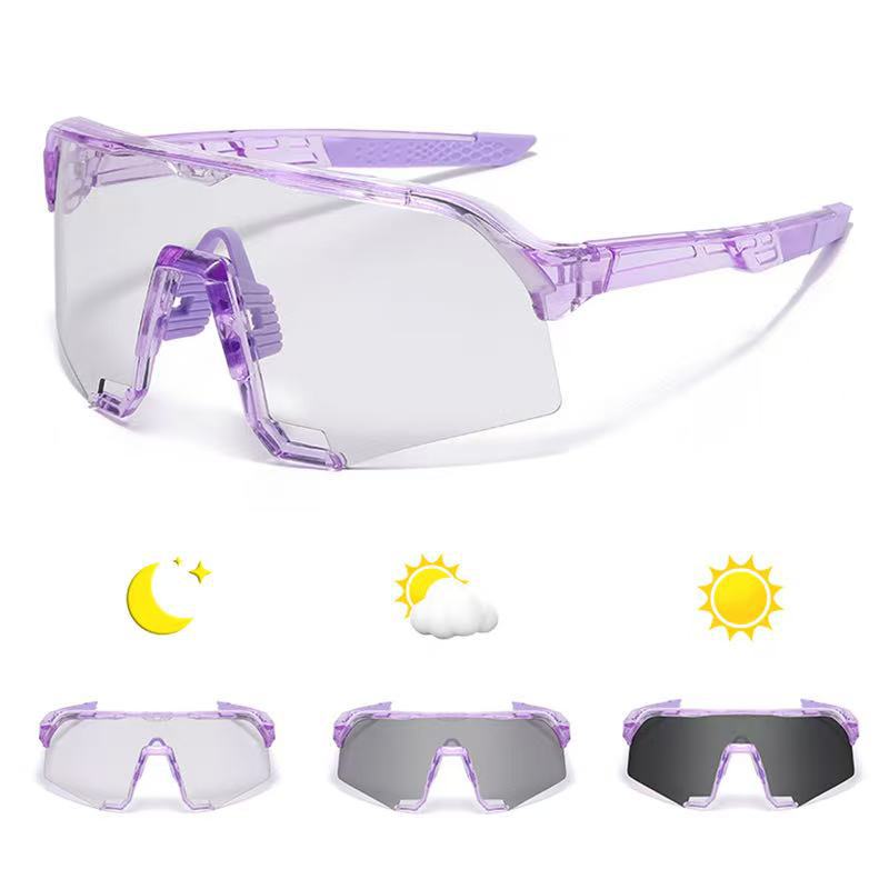 Tag Nacht Fahrradbrille Herren Damen Marathon Laufen Mountainbiken Winddicht Farbwechselnde Sportsonnenbrille