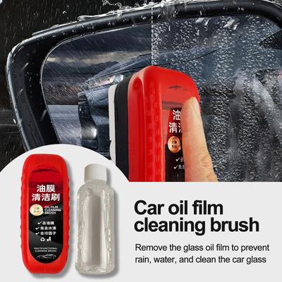 Ölfilm-Reiniger für Autoglas – Ölfilm-Reiniger für Auto-Windschutzscheiben, Reinigungsbürste für Auto-Ölfilm, Ölfilm-Entferner für Glas, 120 ml