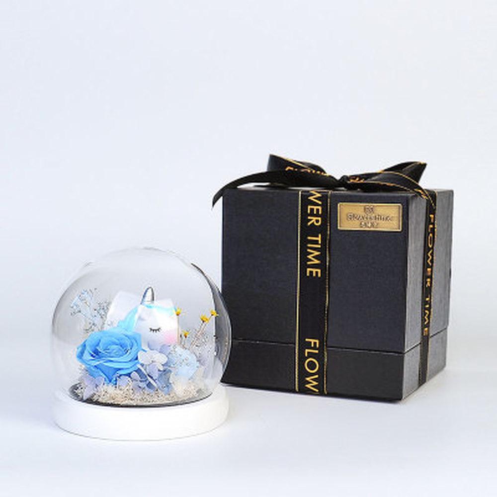Deer Immortal Flower Glass Cover Decoration Valentine's Day Gift Creative Gift Rose Immortal Flower