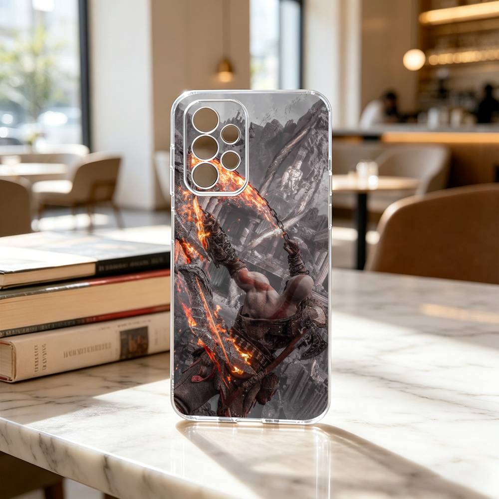 God of war Battle Karatos GAME Phone Case Transparent Silicone Soft For Samsung S25,S24,S21,S22,S23,S30,Ultra,S20,Plus,Fe