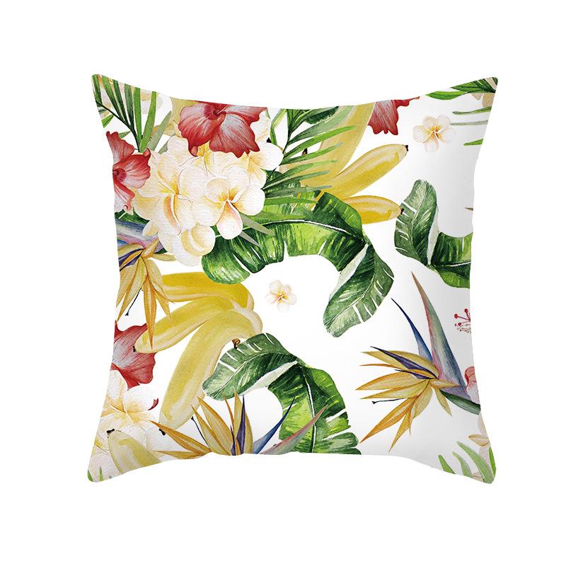 Ins Summer Green Plant Pillow Cover New Watercolor Pineapple Sofa Cushion Cover Home Supplies Pillow