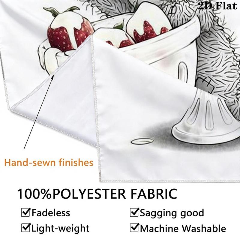 Custom Name Tatty Teddy Ice Cream Wall Tapestry Aesthetic Wall Hanging Printed Fabric Blanket Decorative Tapestries for Bedroom Living Room Home Decor