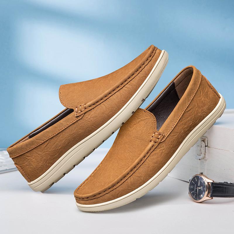 New Brand High Quality Men Loafers Genuine Leather Breathable Men's Casual Shoes Lightweight Male Driving Flats Moccasins Shoes