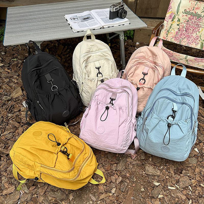 Schoolbag New Fresh Junior High School Backpack College Bag Large Capacity Nylon Commuter Casual Versatile Backpack