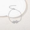 Exquisite 18K Gold Plated Double Flower Bracelet for Women Grils Minimalist Adjustable Stainless Steel Chain Link Bracelets Gift