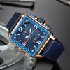 Megir Blue Rose Rectangle Mens Quartz Wrist Watches ML2061G