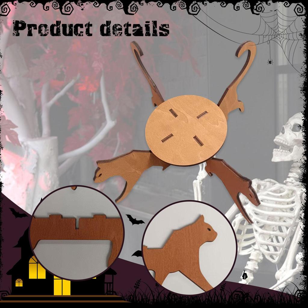 Cat Silhouette Plant Stand Display Rack Decorative Indoor Outdoor Wooden Flower Pot Holder for Hotel