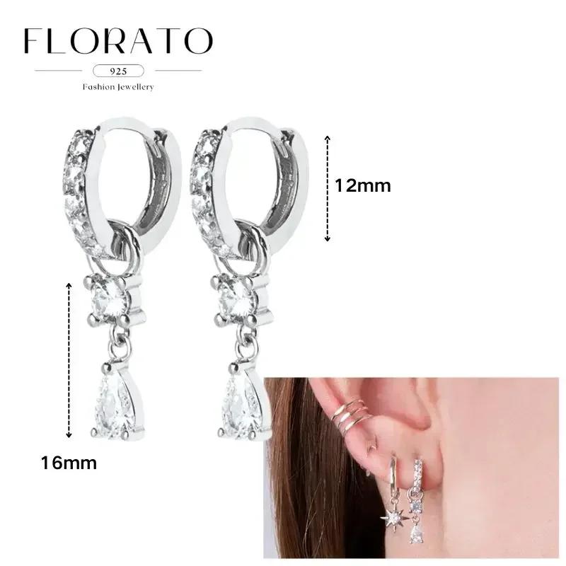 FLORATO 925 silver earrings chain tassel pendant earrings zircon silver earrings for women trend Luxury Wedding Jewelry