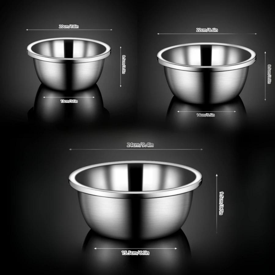Scaled Mixing Bowl Stainless Steel Whisking Bowl For Knead Dough Salad Cooking Baking Container Kitchen Supplies