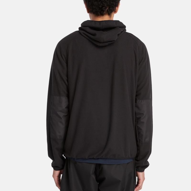 Timberland Logo Embroidered Outdoor Casual Moisture-Wicking Fleece Hooded Jacket Men Jackets Black A2KS5-001