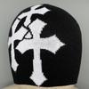 Y2K Crucifix Jacquard Knitted Hat, European And American Popularity Hip Hop Hat, Street Trend Fashion Personality Adult Hat