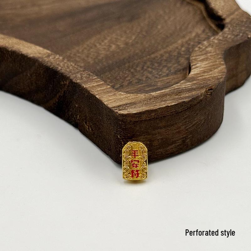 Ancient Gold Drip Oil Fu Character Pendant Bracelet Charm - Chinese Style DIY Alloy Accessory