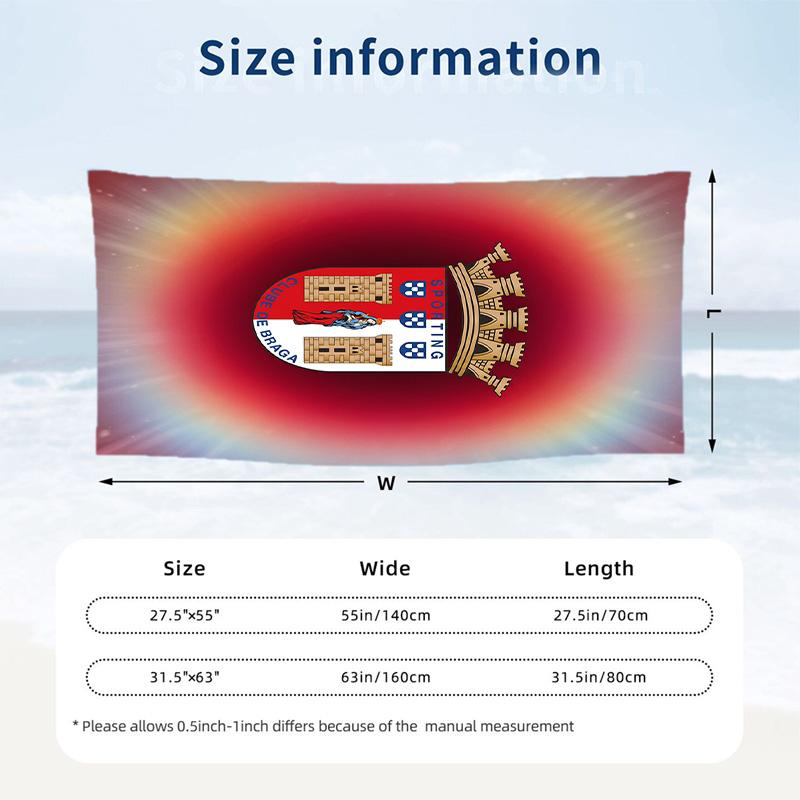 Braga FC print Quick Dry Beach Towel Microfiber Absorbent Portable Travel Swimming Towel