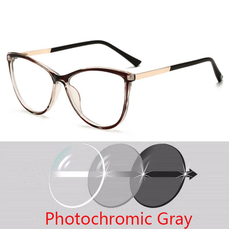 Blue Light Blocking Cat Eye Nearsighted Eyeglasses Spring Hinges Unisex Oval Prescription Spectacle 0 -0.5 -1.0 -2.0 To -6.0