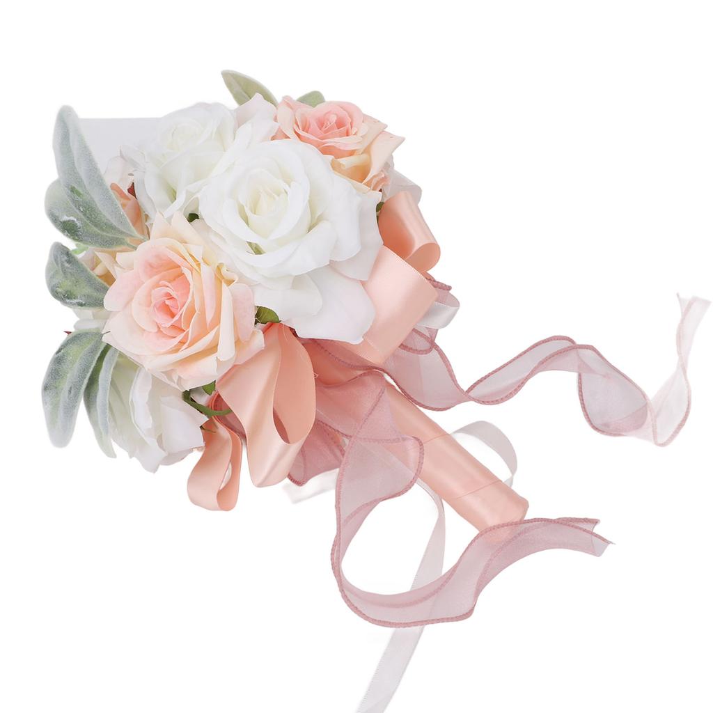Hochzeitssträuße für Braut Weiches Band Brautjungfer Braut hält Blumen Künstliche Rose für
